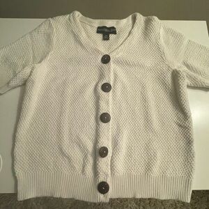 Monterey Bay White Button-Up Cardigan top 100% Cotton